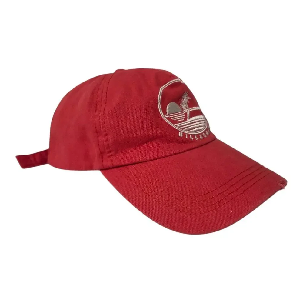 Billabong Surf Club Distressed Womens Strapback Cap Adjustable Cotton Hat Red